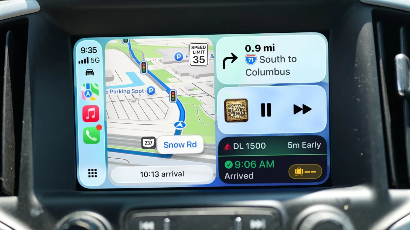 نمایش Live Activity پرواز در CarPlay
