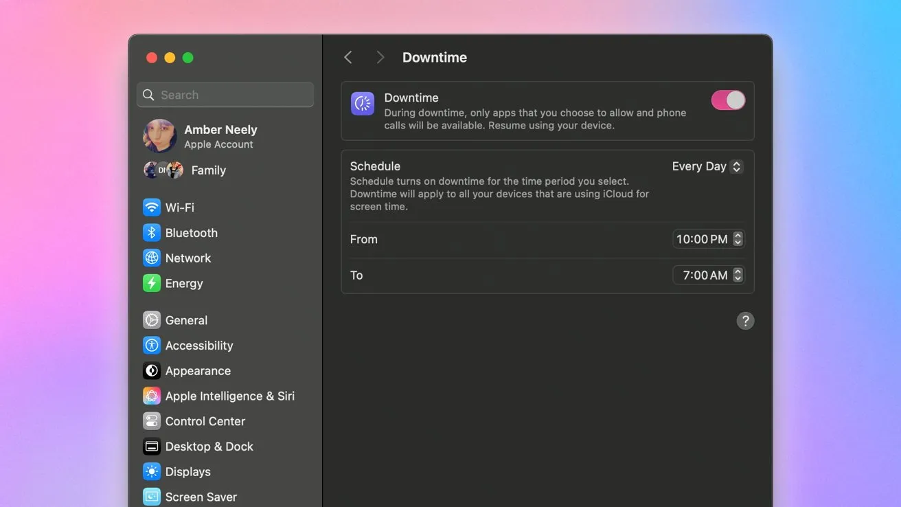 تنظیمات سیستم مک با نمایش بخش Screen Time