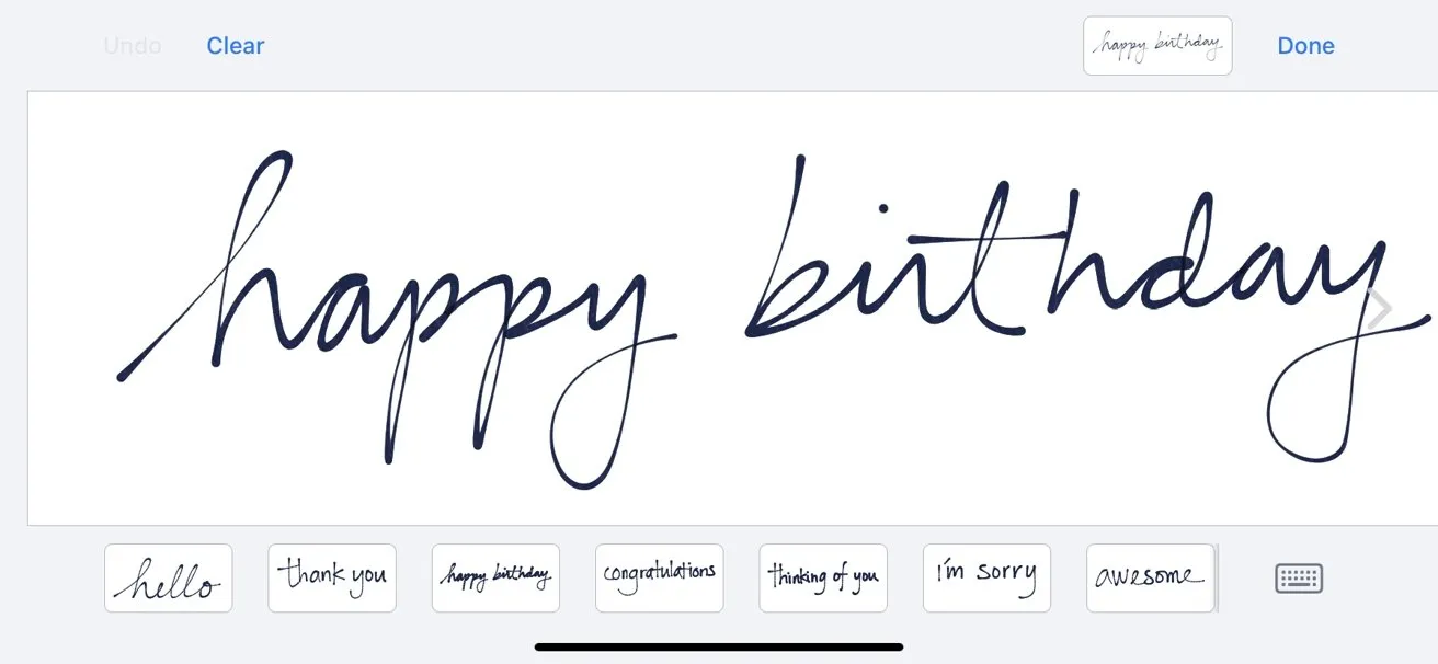 نمونه پیام‌های دست‌نویس پیش‌فرض قابل استفاده یا ویرایش