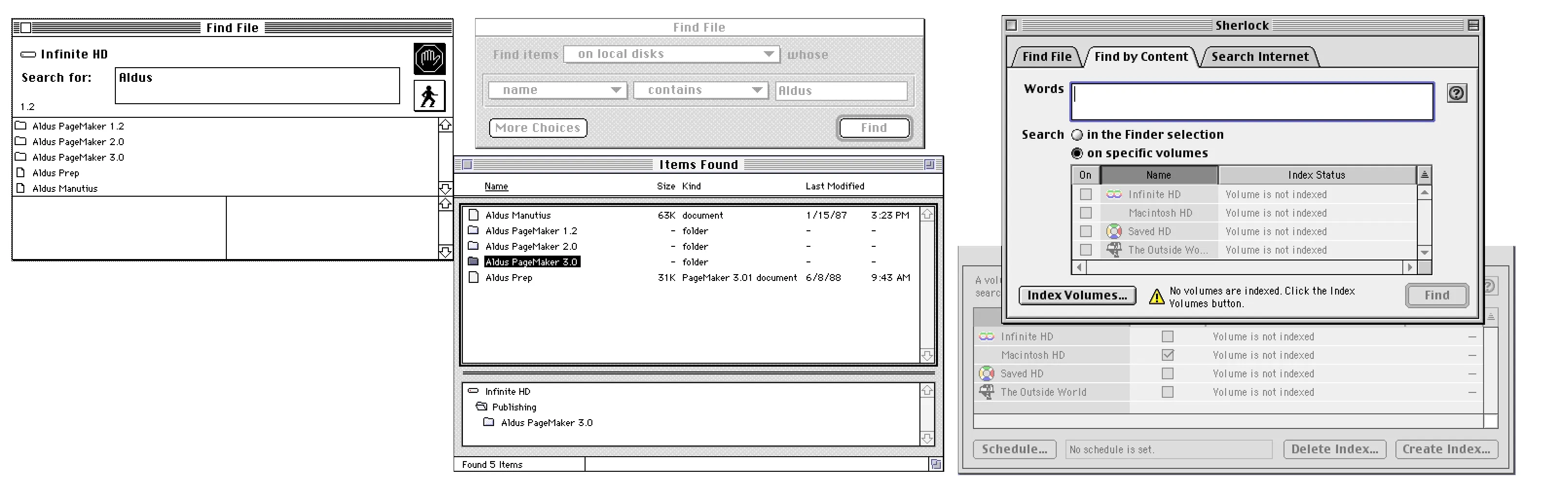 امکانات جستجو در سال‌های کلاسیک مک