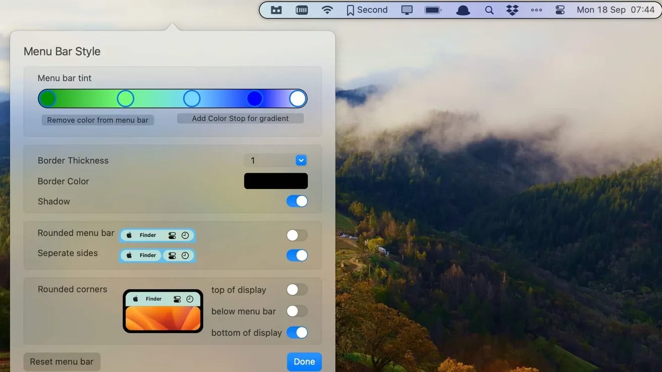 تنظیمات رنگ و استایل در برنامه Bartender 5