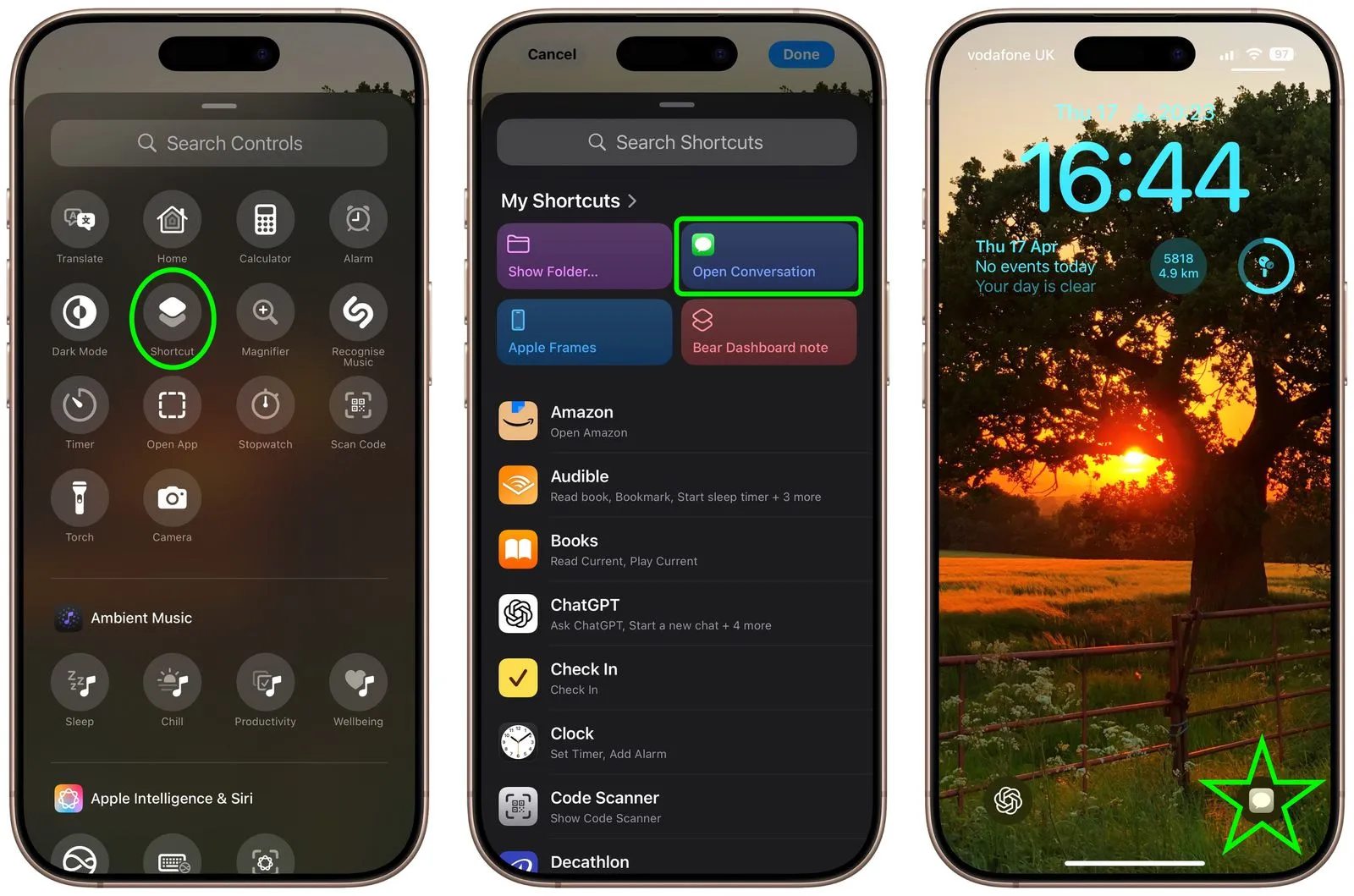 تنظیم میانبر روی صفحه قفل آیفون