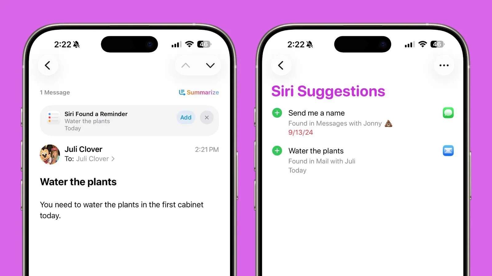 پیشنهادهای هوشمند در Reminders