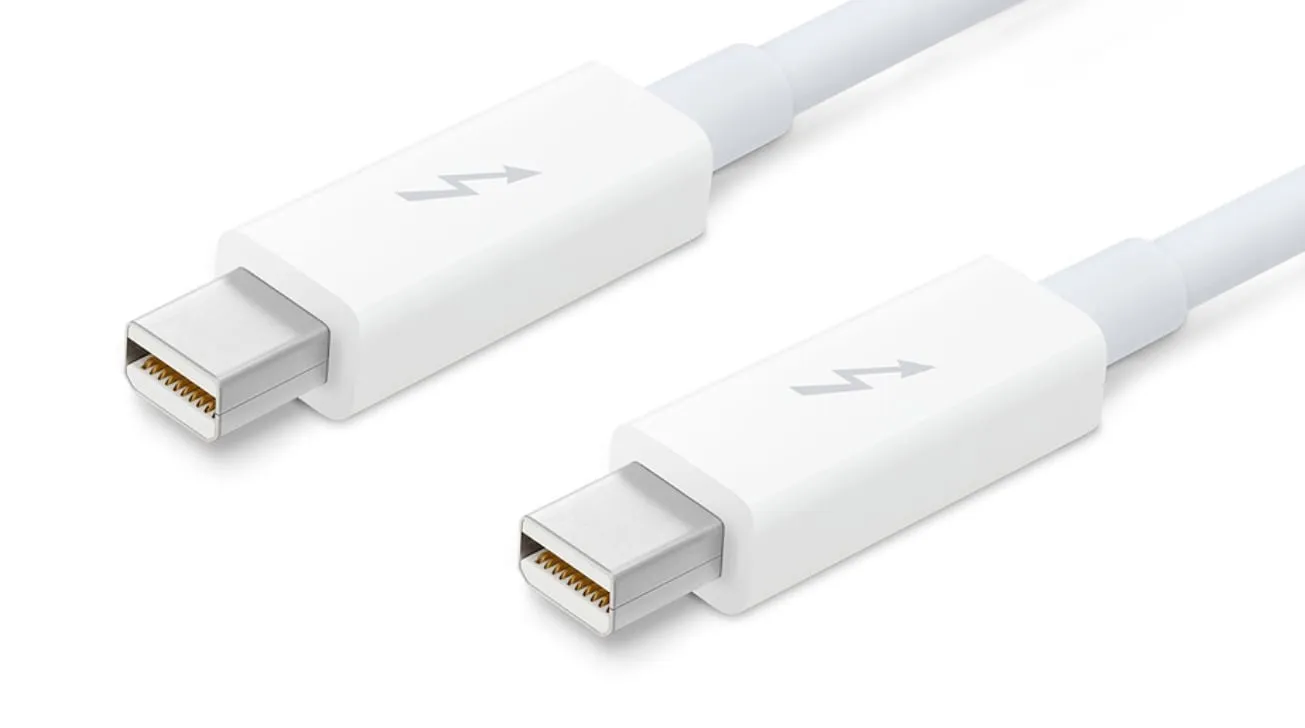 کابل Thunderbolt اپل که از رابط Mini DisplayPort بهره می‌برد
