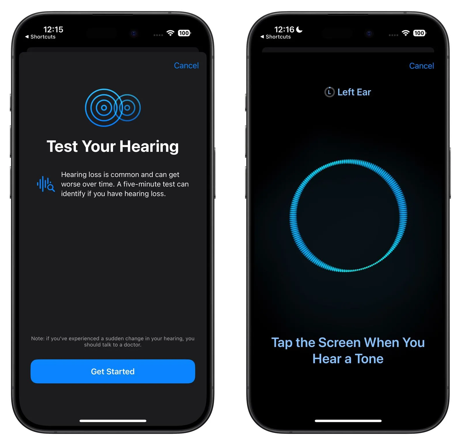 روند انجام آزمایش شنوایی با AirPods Pro 2