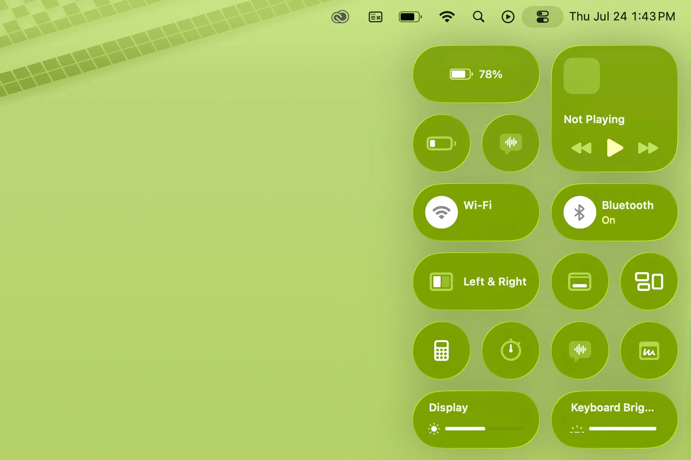 macOS Tahoe Control Center