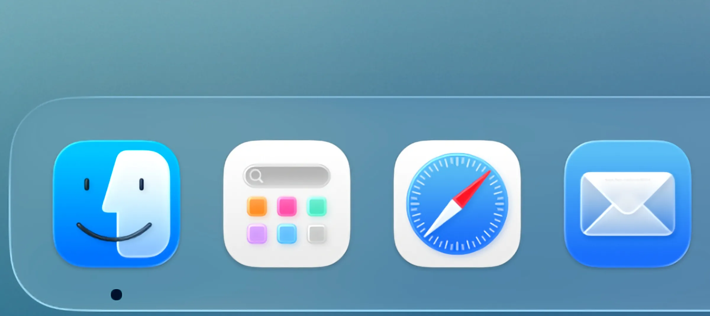 Liquid Glass Dock macOS Tahoe