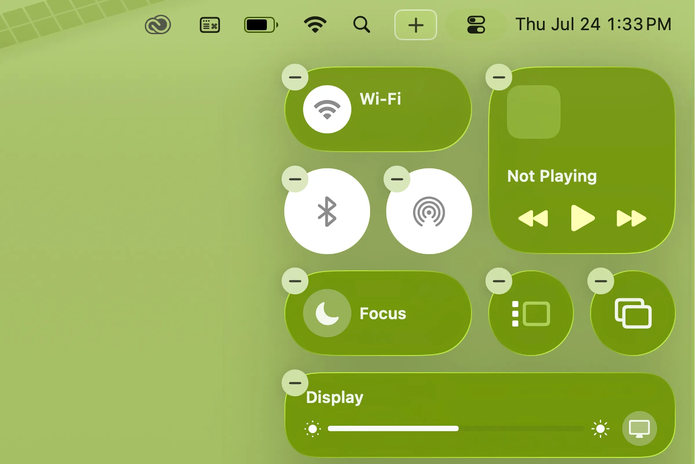 حذف کنترل‌ها در کنترل سنتر Tahoe