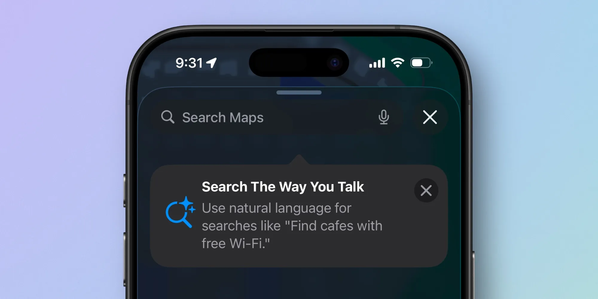 قابلیت جستجوی طبیعی با هوش مصنوعی در Apple Maps