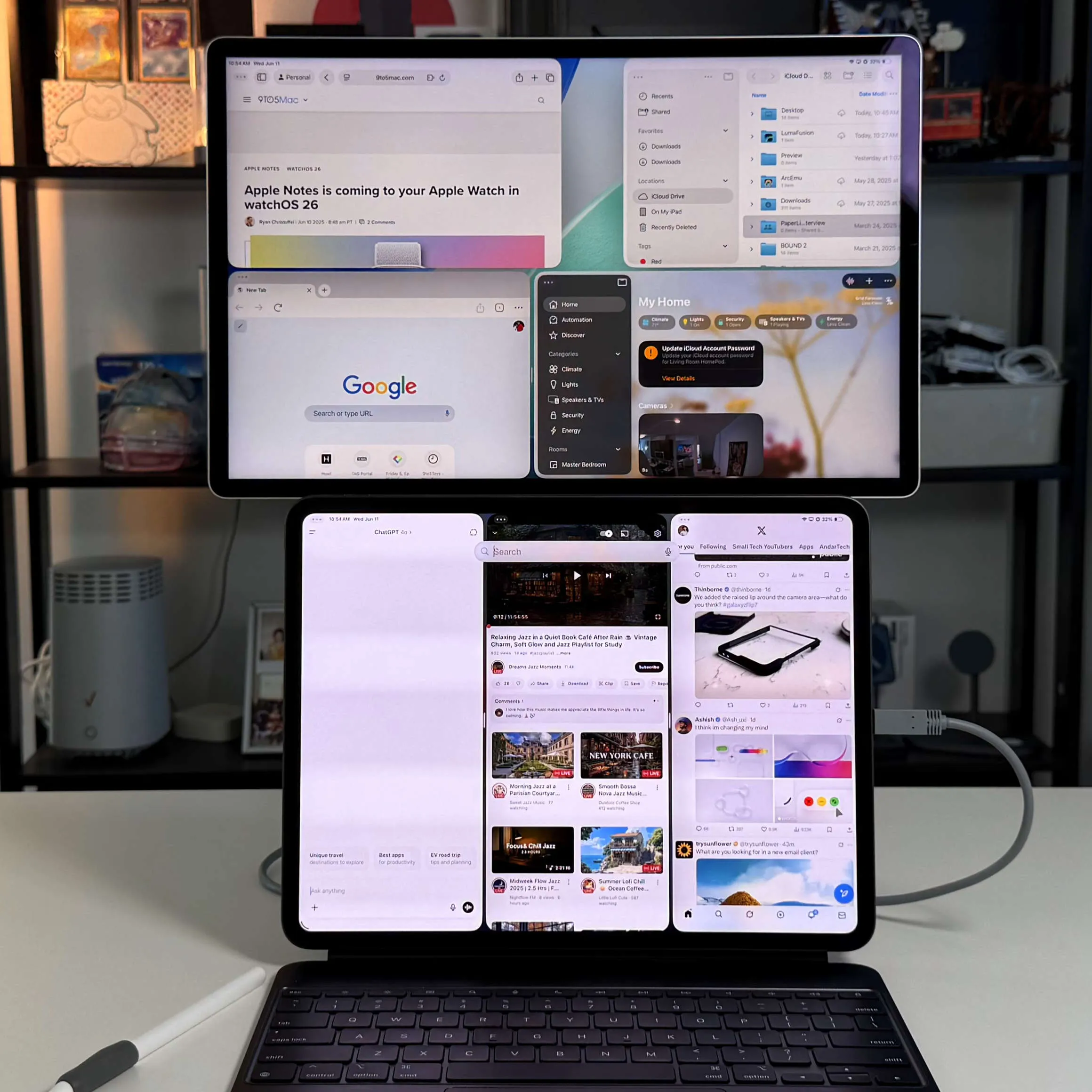 نمایی از چندوظیفگی روی iPad mini