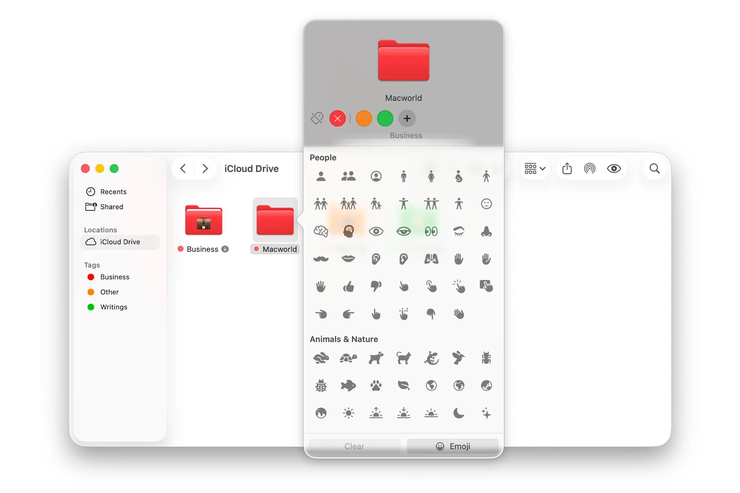 انتخاب تگ برای پوشه