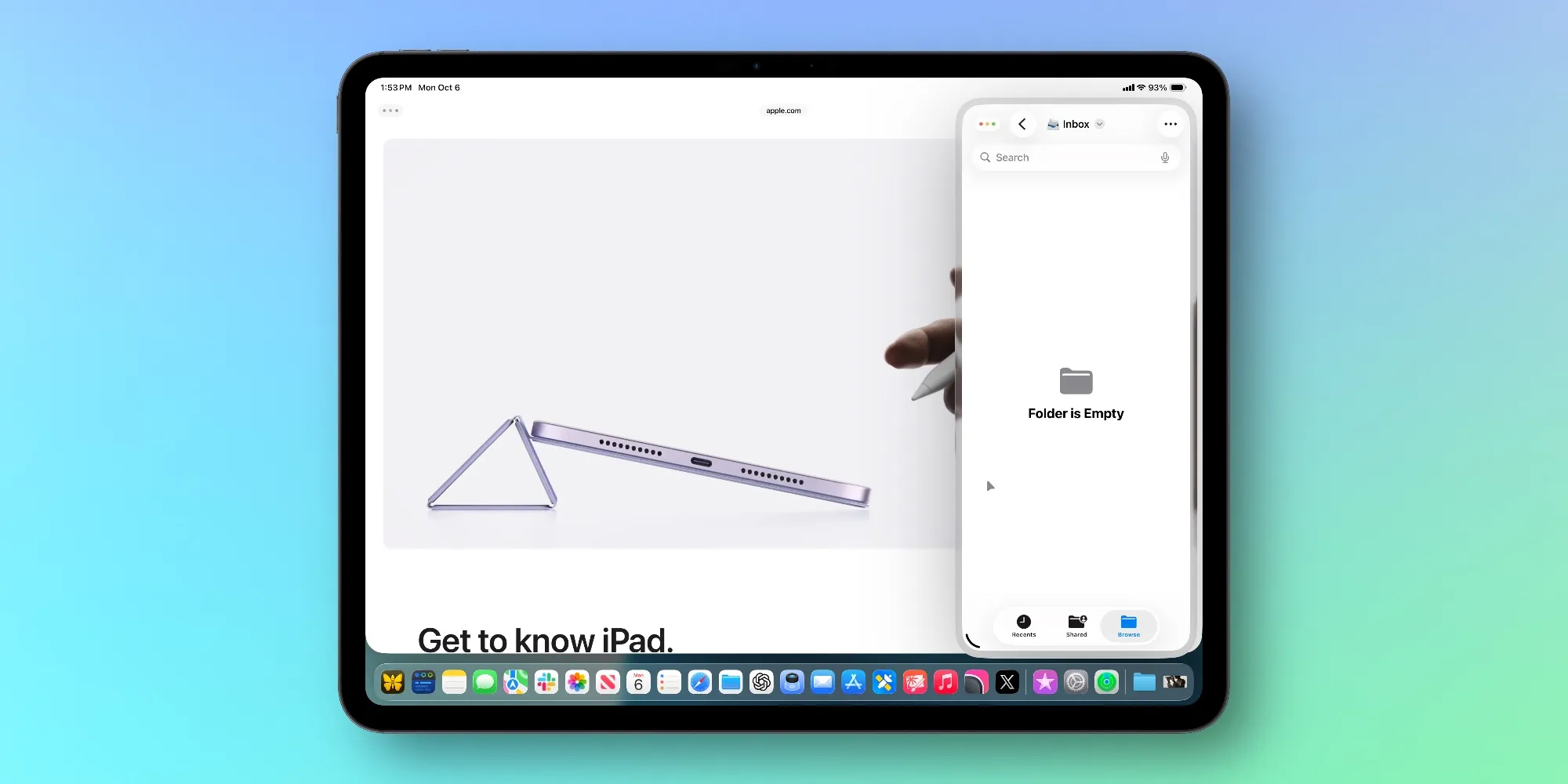 نمایش قابلیت Slide Over در iPad