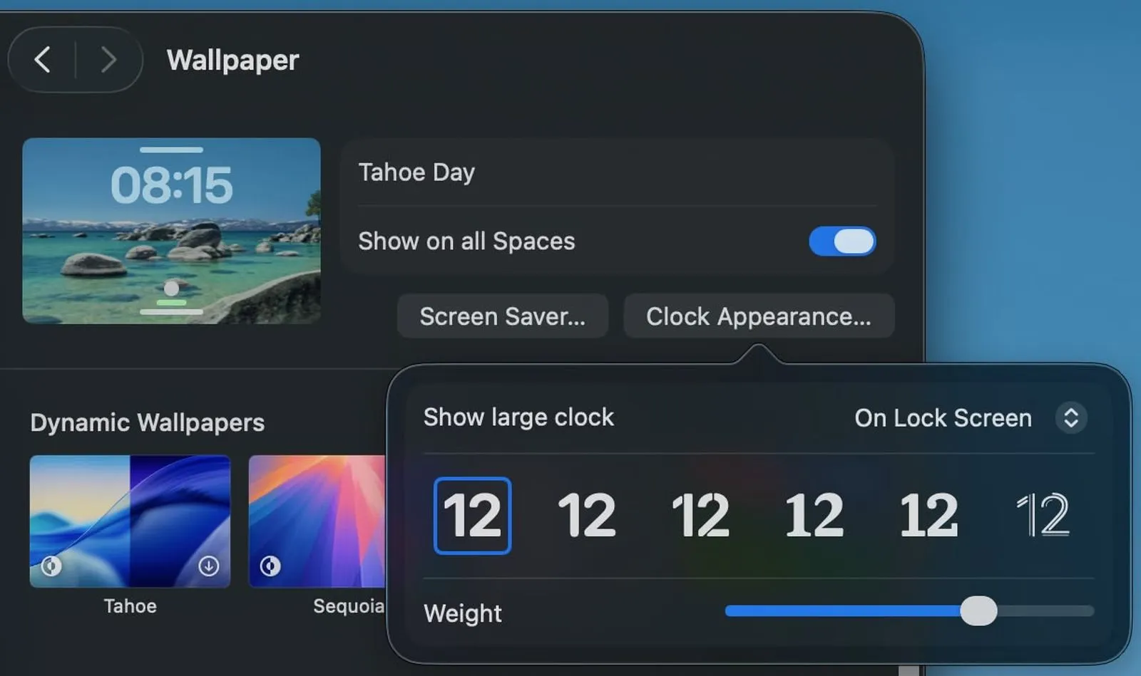 تغییر فونت ساعت صفحه قفل در macOS Tahoe