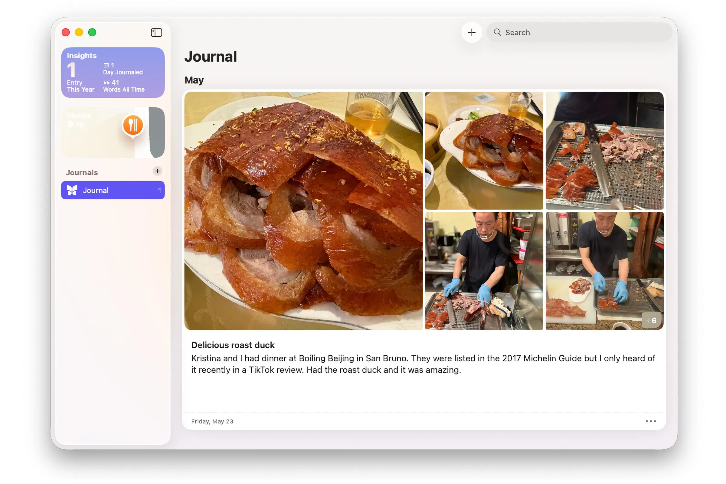 اپلیکیشن Journal در macOS Tahoe