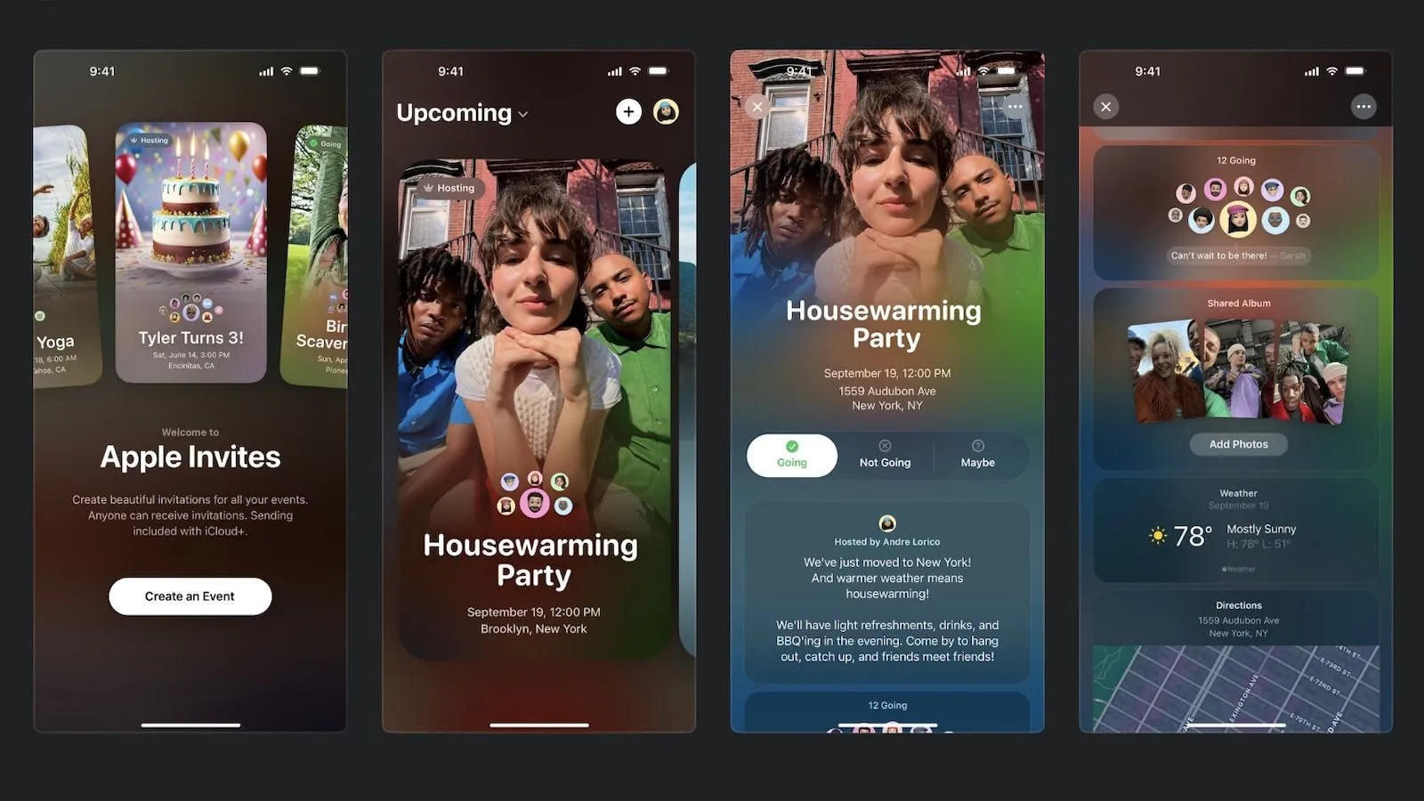 تصاویر صفحه‌نمایش اپ Apple Invites
