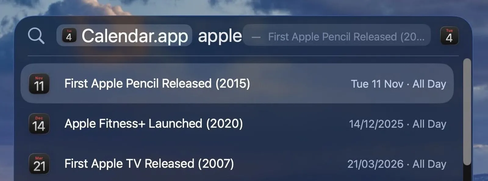 جستجو بر اساس نوع فایل در Spotlight