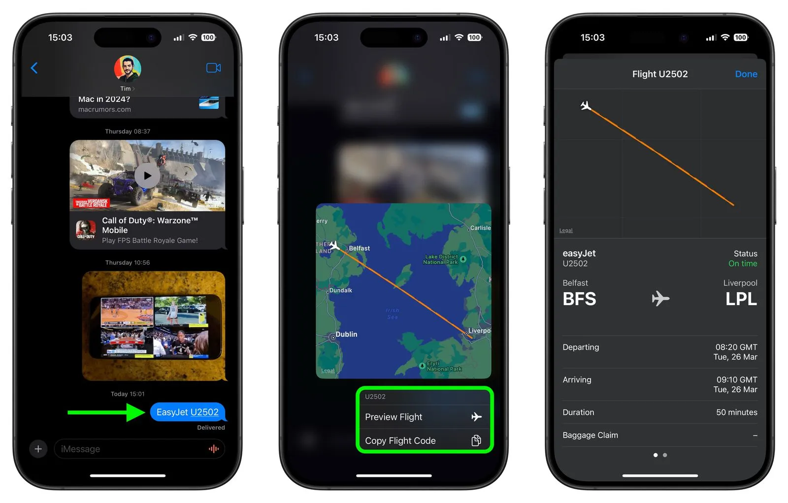 پیام‌ها در آیفون