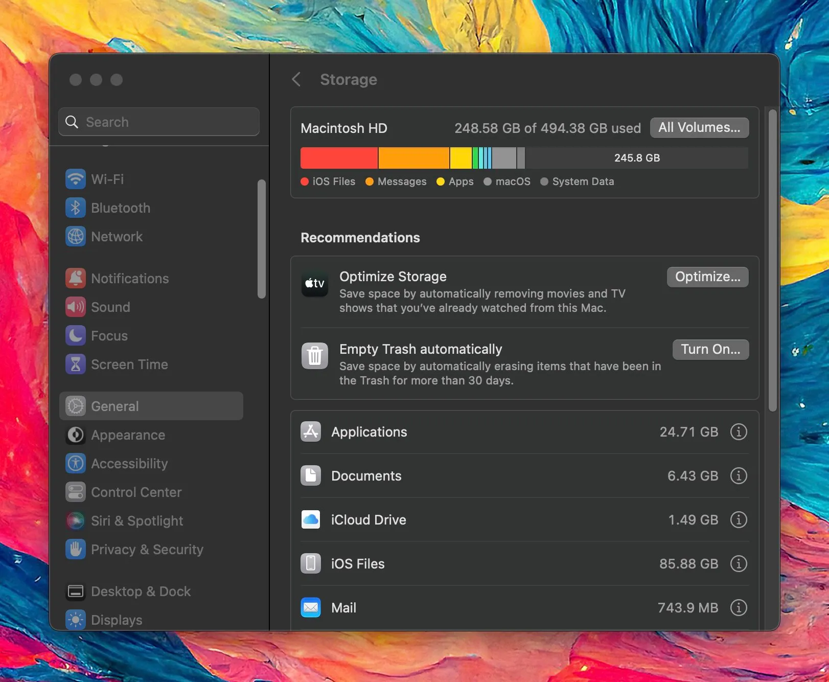 تنظیمات سیستم برای مدیریت حافظه در macOS