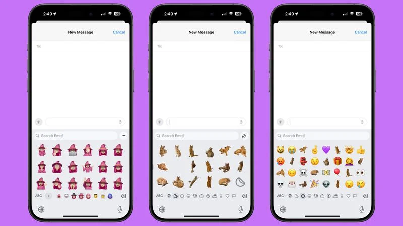 انتخابگر جدید ایموجی در iOS 18 با ادغام Memoji و استیکرها