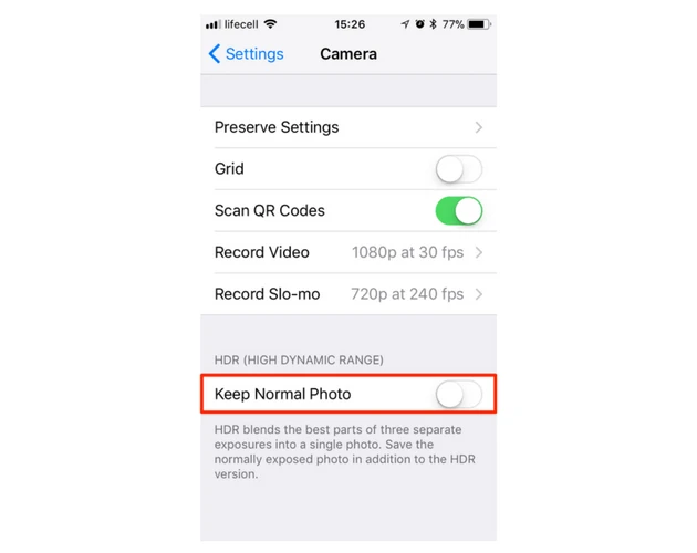 حذف عکس های تکراری HDR در آیفون