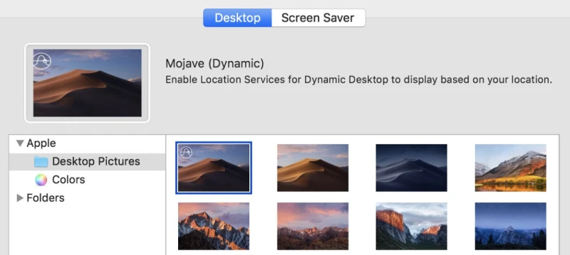 macos mojave dymaic desktop icon